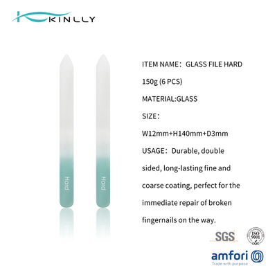 OEM Crystal Nail Files For Natural de verre cloue le velours 6pcs extérieur lisse