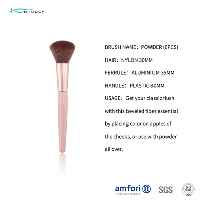 Brosse simple de maquillage de Logo Individual Makeup Brushes Synthetic de base faite sur commande de cheveux