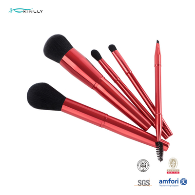 Brosse de lecture synthétique de maquillage de cheveux de poignée rouge en métal de 5PCS Dard Logo Makeup Brush fait sur commande