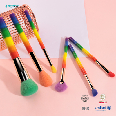 L'arc-en-ciel synthétique coloré de cheveux de brosse de lecture de maquillage de 6 PCs composent la brosse de lecture