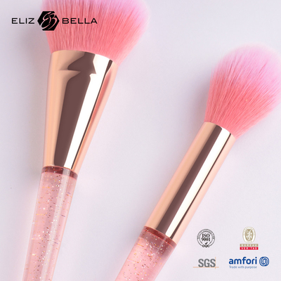 brosse de lecture en plastique de maquillage de voyage de poignée de cheveux synthétiques de 7pcs Rose Gold Cosmetic Brush Set