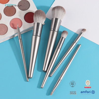 Cadeau fait sur commande de brosse de maquillage de Logo Vegan 6pcs réglé avec le support cosmétique