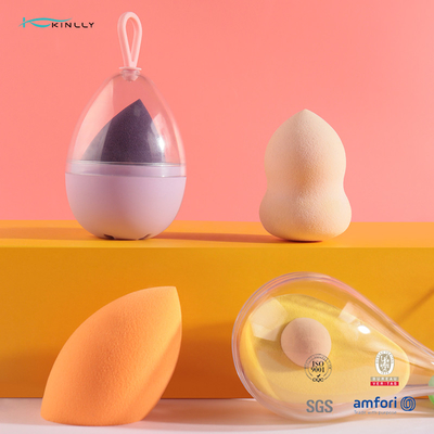 Le fruit réutilisable d'éponge de souffle de maquillage de 4 PCS formé a adapté aux besoins du client pour le mélange crème de poudre