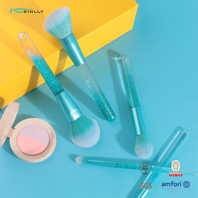 Des pinceaux de maquillage à poignée colorée 5PCS