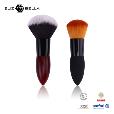 2pcs maquillage en bois à poignée courte brosse à cheveux synthétiques avec ferrule en aluminium