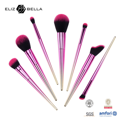 7 pièces ensemble de pinceau de maquillage cheveux synthétiques avec poignée en plastique OEM ODM personnalisé