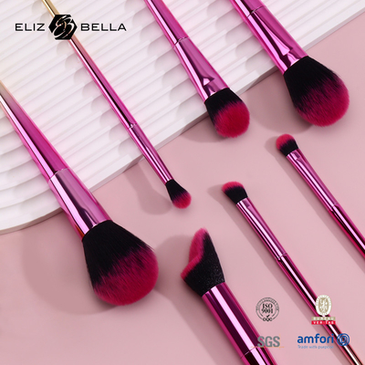 7 pièces ensemble de pinceau de maquillage cheveux synthétiques avec poignée en plastique OEM ODM personnalisé