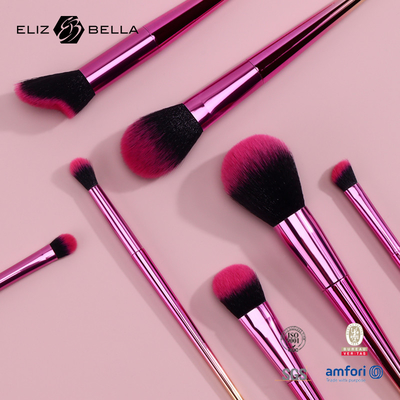 7 pièces ensemble de pinceau de maquillage cheveux synthétiques avec poignée en plastique OEM ODM personnalisé