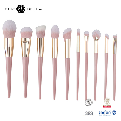 Personnalisation Des pinceaux de maquillage de conception OEM avec ferrule d'aluminium brillant