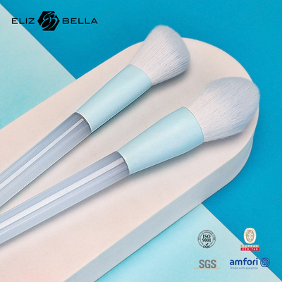 Manche en plastique LOGO personnalisé Accepté Brosses de maquillage de luxe pour le maquillage Brosses fonctionnelles,100% de cheveux synthétiques
