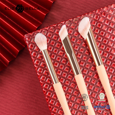 5pcs Prix d'usine Logo personnalisé 100% Cheveux synthétiques Vegan Maquillage du visage et des yeux, Un ensemble de pinceau, poignée en bois et ferrule en aluminium
