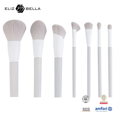 7 pinceaux de maquillage avec poils synthétiques et poignée en plastique Ferrule en aluminium, commandes OEM bienvenue
