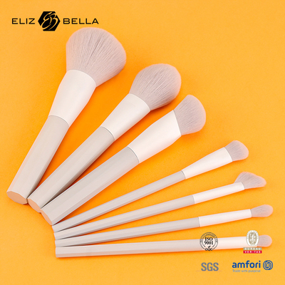 7 pinceaux de maquillage avec poils synthétiques et poignée en plastique Ferrule en aluminium, commandes OEM bienvenue