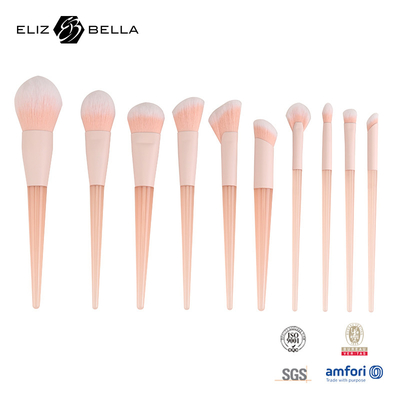 10pcs de maquillage rose en plastique, maquillage pour les voyages, maquillage pour les cheveux synthétiques, maquillage en poudre, blush, eyeshadow.