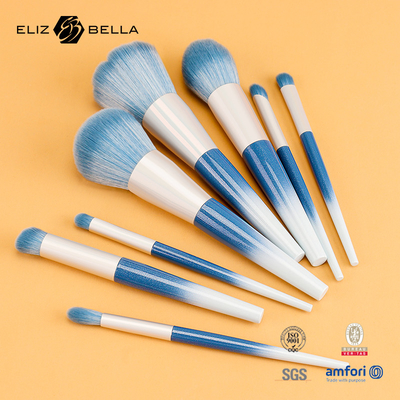 10 pièces de beauté nécessite une poignée en plastique un maquillage de voyage une brosse avec des cheveux synthétiques, les commandes OEM sont les bienvenues