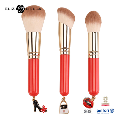 3pcs Manche en bois Essentiel ensemble de pinceau cosmétique outils de maquillage synthétique OEM ODM