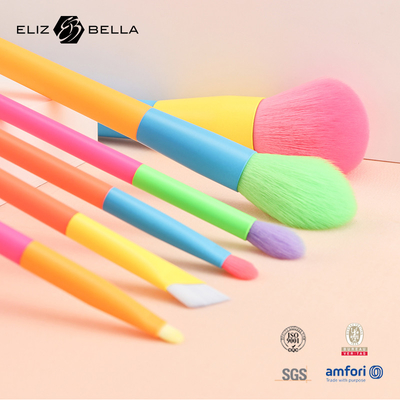 12 pièces de poignée en plastique coloré et ferrule en aluminium ensemble de pinceau de beauté