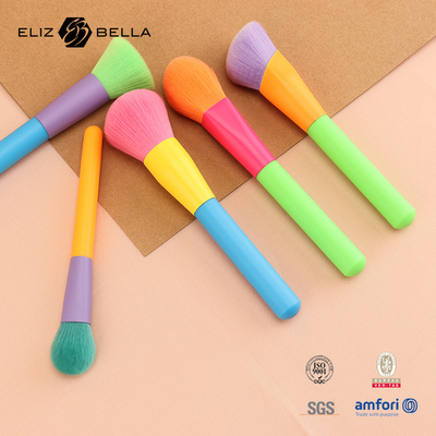12 pièces de poignée en plastique coloré et ferrule en aluminium ensemble de pinceau de beauté