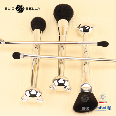 Des outils de maquillage en plastique en forme de chat avec des cheveux synthétiques 100% Ferrule en aluminium brillant