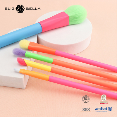 12 PCS pinceaux de maquillage avec poignée en bois coloré et ferrule Logo personnalisé accepté
