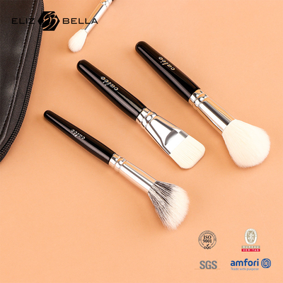 Personnalisez 9 pinceaux de maquillage avec poignée en bois noir et ferrule en aluminium