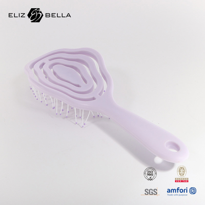 Logo personnalisé Ventilation courbe humide et sèche Massage du cuir chevelu Brosse à cheveux Carré Paddle Détailler la brosse à cheveux pour les cheveux bouclés