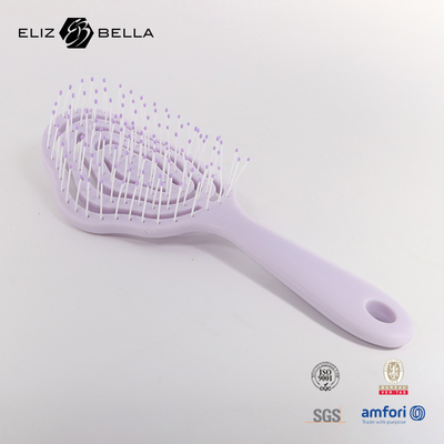 Logo personnalisé Ventilation courbe humide et sèche Massage du cuir chevelu Brosse à cheveux Carré Paddle Détailler la brosse à cheveux pour les cheveux bouclés