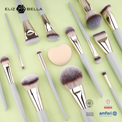 Mini ensemble de pinceaux de maquillage pour les voyages 5PCS pinceaux cosmétiques végétaliens et sans cruauté pour le visage et les yeux
