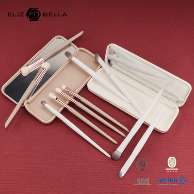 Mini ensemble de pinceaux de maquillage pour les voyages 5PCS pinceaux cosmétiques végétaliens et sans cruauté pour le visage et les yeux