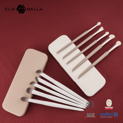 Mini ensemble de pinceaux de maquillage pour les voyages 5PCS pinceaux cosmétiques végétaliens et sans cruauté pour le visage et les yeux
