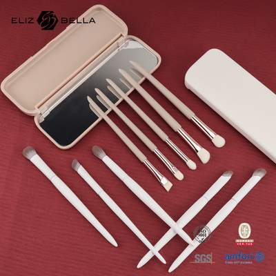 Mini ensemble de pinceaux de maquillage pour les voyages 5PCS pinceaux cosmétiques végétaliens et sans cruauté pour le visage et les yeux