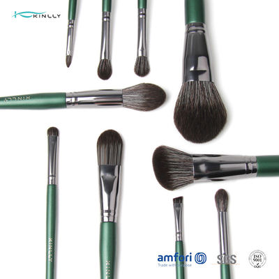 Brosses en bois de maquillage de poignée d'OEM 10PCS pour la tache