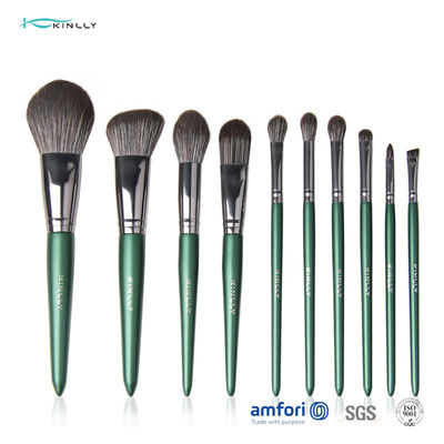 Brosses en bois de maquillage de poignée d'OEM 10PCS pour la tache