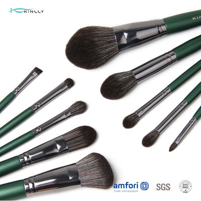 Brosses en bois de maquillage de poignée d'OEM 10PCS pour la tache