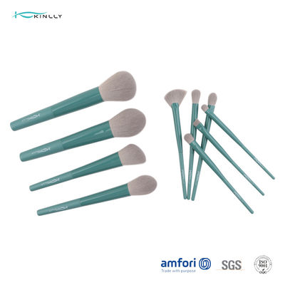 Longue olive de BSCI brosse de lecture de maquillage de 10 morceaux pour la poudre