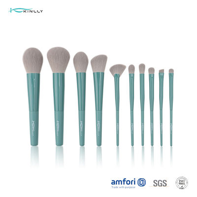 Longue olive de BSCI brosse de lecture de maquillage de 10 morceaux pour la poudre