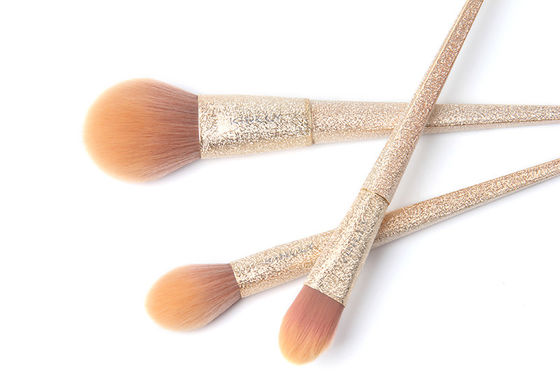 Le maquillage synthétique de cheveux d'or balaye le voyage Kit With Plastic Handle