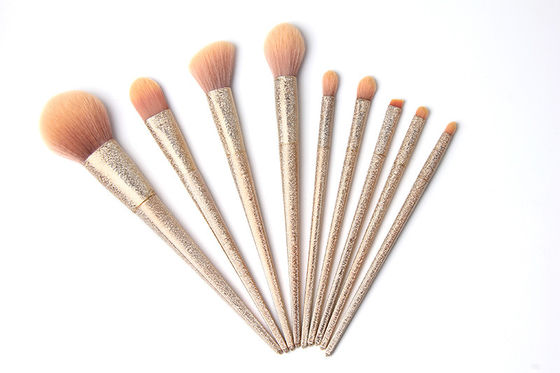 Le maquillage synthétique de cheveux d'or balaye le voyage Kit With Plastic Handle