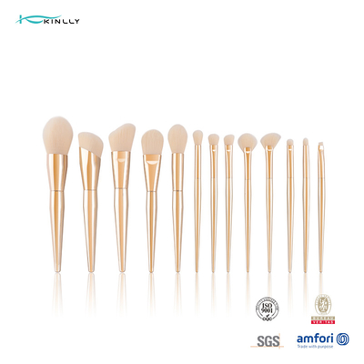 La brosse de mélange de maquillage en bois de la poignée 15pcs Handcrafted les cheveux synthétiques