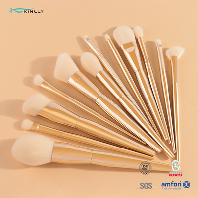 La brosse de mélange de maquillage en bois de la poignée 15pcs Handcrafted les cheveux synthétiques