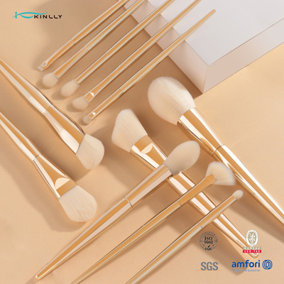 La brosse de mélange de maquillage en bois de la poignée 15pcs Handcrafted les cheveux synthétiques