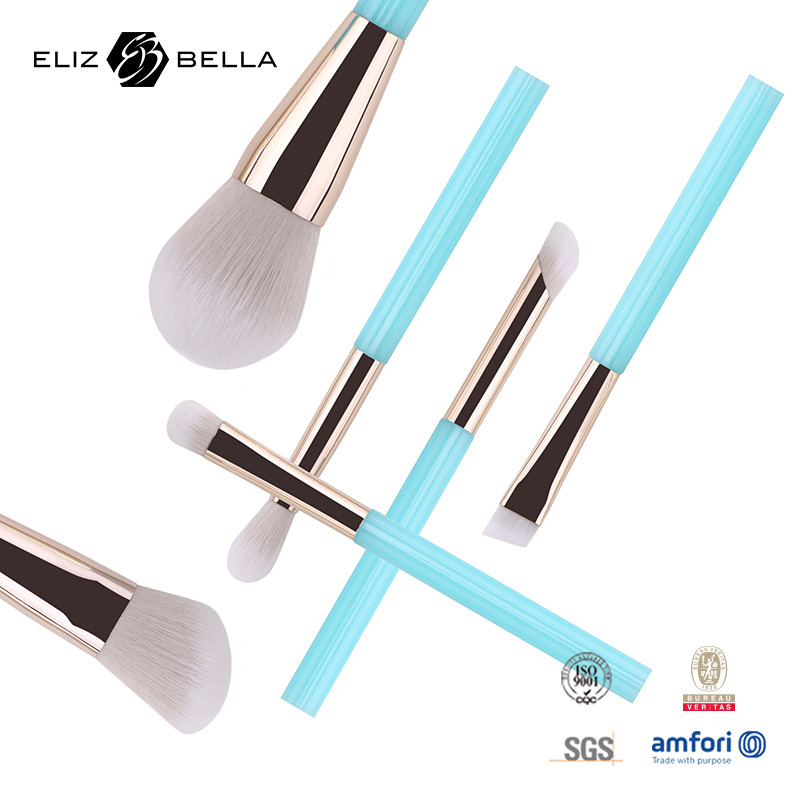 6pcs OEM maquillage brosses pour les yeux pour les soins de beauté, cruelle libre de maquillage pour cheveux synthétiques Kit