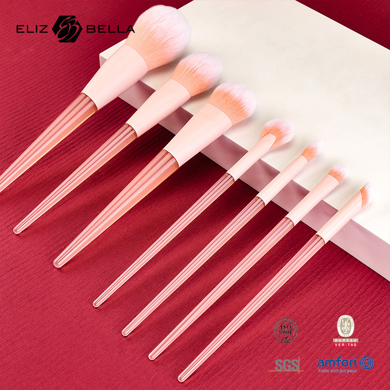 10pcs de maquillage rose en plastique, maquillage pour les voyages, maquillage pour les cheveux synthétiques, maquillage en poudre, blush, eyeshadow.