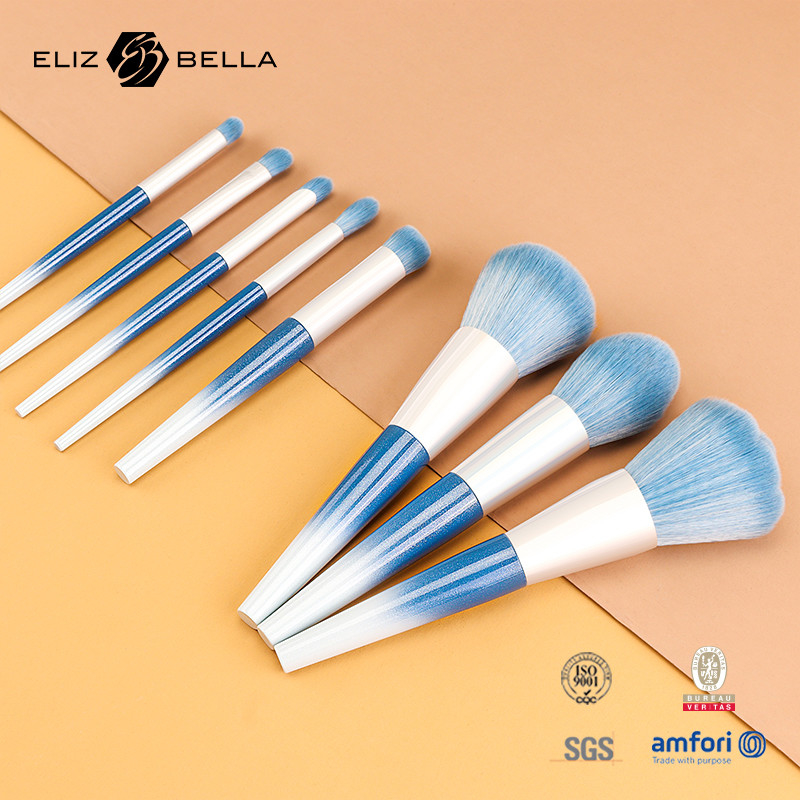 10 pièces de beauté nécessite une poignée en plastique un maquillage de voyage une brosse avec des cheveux synthétiques, les commandes OEM sont les bienvenues