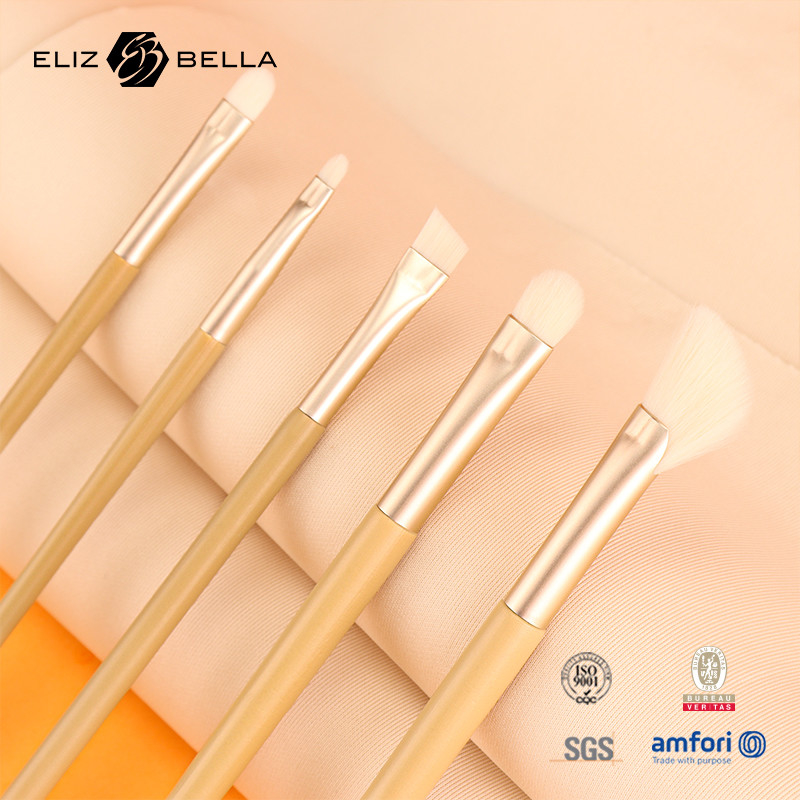 11 pièces Nice Maillot en bois brosse de maquillage de beauté Outils,Ferrule d'aluminium brosses cosmétiques,Brosses de cheveux synthétiques kits