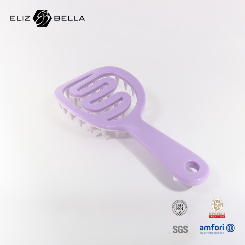Cheveux lisses Pas de nœud Crâne Massage Brosse à cheveux Portable Dry et humide Double usage Champagne Brosse
