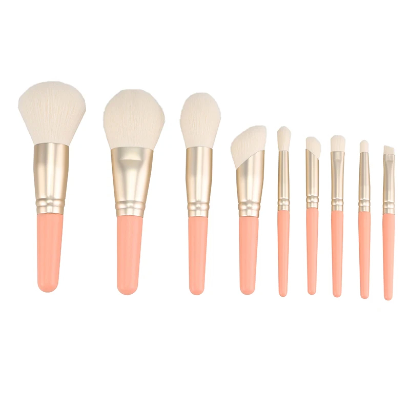 Ferrule d'aluminium Logo privé Kit de pinceau de maquillage Cheveux synthétiques pour maquilleurs professionnels