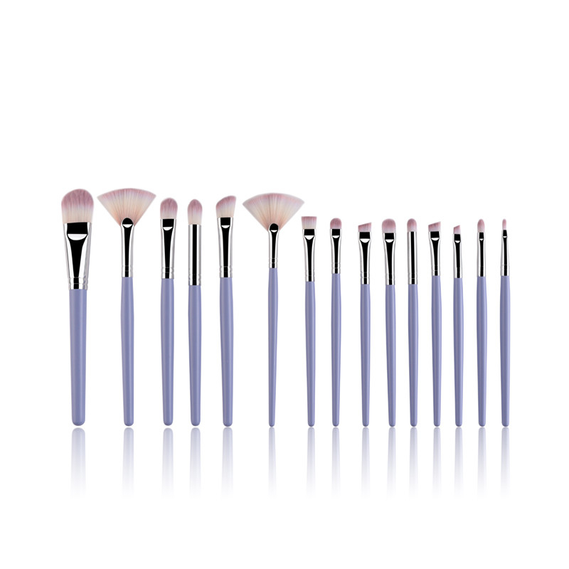 Brosses en aluminium de maquillage de marque de distributeur de brosse de lecture de maquillage de PC de l'olive 15 pour des débutants