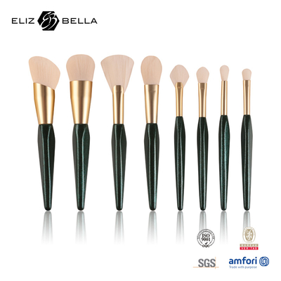 ensemble de luxe de Rose Gold Ferrule Cosmetic Brush de brosses de maquillage de la poignée 8-piece en bois
