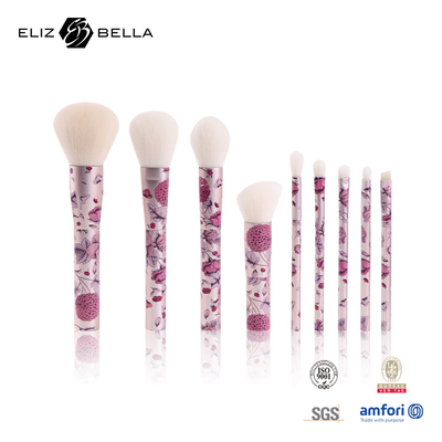 cosmétique cheveux synthétiques de la beauté 9pcs brosse de lecture la pleine poignée de impression de roulement en métal